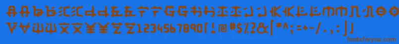 フォントAnyong   – 茶色の文字が青い背景にあります。