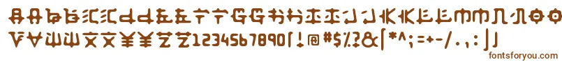 Czcionka Anyong   – brązowe czcionki na białym tle