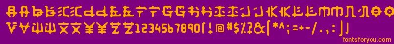 フォントAnyong   – 紫色の背景にオレンジのフォント