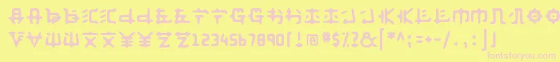 フォントAnyong   – ピンクのフォント、黄色の背景