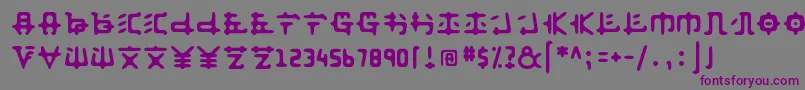 Anyong  -Schriftart – Violette Schriften auf grauem Hintergrund
