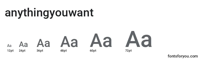 Anythingyouwant (119792) Font Sizes