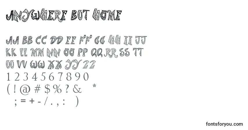 Anywhere But Home Font – alphabet, numbers, special characters