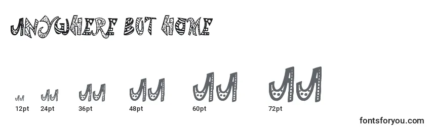 Anywhere But Home Font Sizes