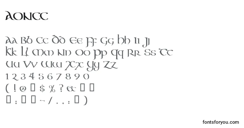 A fonte AONCC    (119794) – alfabeto, números, caracteres especiais