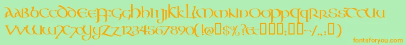 AONCC    Font – Orange Fonts on Green Background