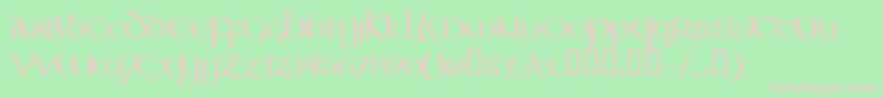 AONCC   -Schriftart – Rosa Schriften auf grünem Hintergrund