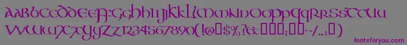 フォントAONCC    – 紫色のフォント、灰色の背景