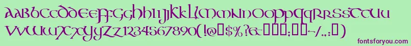 AONCC    Font – Purple Fonts on Green Background