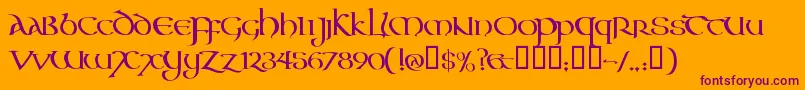 フォントAONCC    – オレンジの背景に紫のフォント