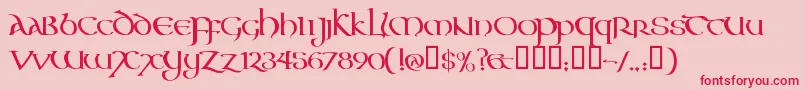 Fonte AONCC    – fontes vermelhas em um fundo rosa