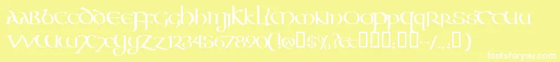 AONCC   -Schriftart – Weiße Schriften auf gelbem Hintergrund