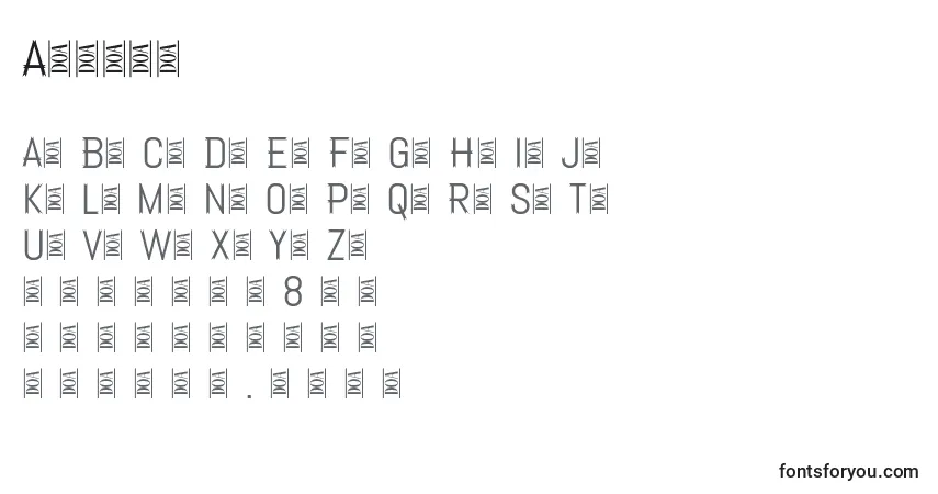 Apache-fontti – aakkoset, numerot, erikoismerkit