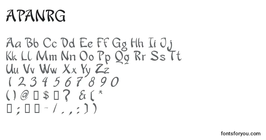 Schriftart APANRG   (119796) – Alphabet, Zahlen, spezielle Symbole