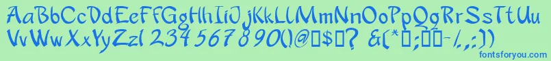 APANRG   Font – Blue Fonts on Green Background