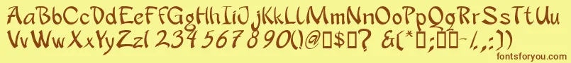 APANRG   Font – Brown Fonts on Yellow Background