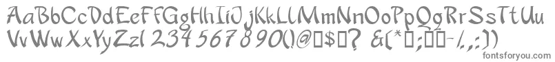 APANRG  -fontti – harmaat kirjasimet valkoisella taustalla