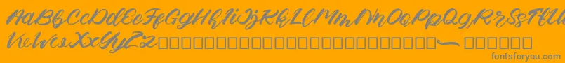 Apem-Schriftart – Graue Schriften auf orangefarbenem Hintergrund