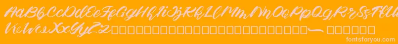 Apem Font – Pink Fonts on Orange Background