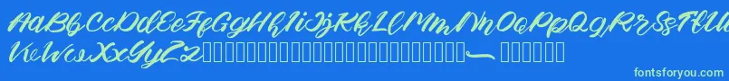 Apem Font – Green Fonts on Blue Background