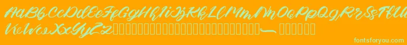 Apem Font – Green Fonts on Orange Background