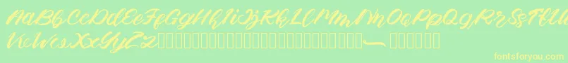 Apem Font – Yellow Fonts on Green Background