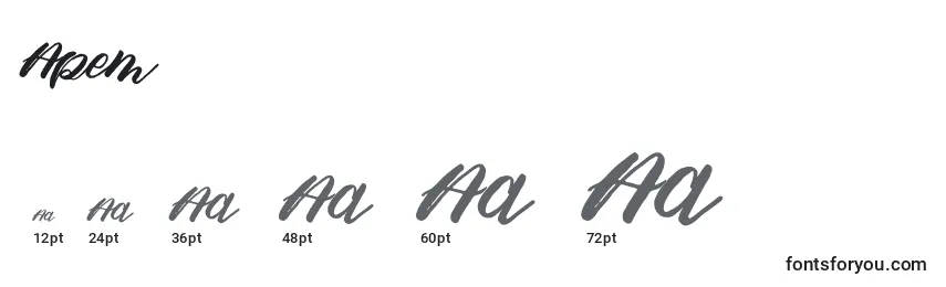 Размеры шрифта Apem (119799)