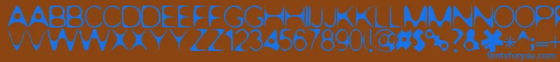 Pop.1280 Font – Blue Fonts on Brown Background