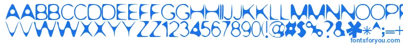 Pop.1280-Schriftart – Blaue Schriften auf weißem Hintergrund