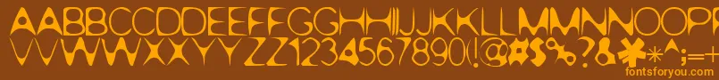 Pop.1280 Font – Orange Fonts on Brown Background
