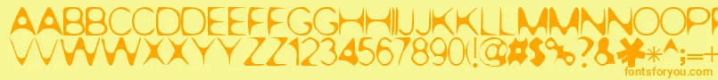 Pop.1280 Font – Orange Fonts on Yellow Background