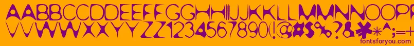 Pop.1280-fontti – violetit fontit oranssilla taustalla