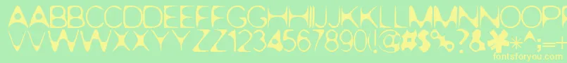 Pop.1280 Font – Yellow Fonts on Green Background