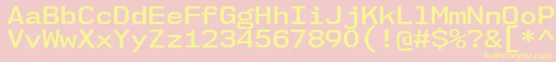 Nk57MonospaceSeSb-Schriftart – Gelbe Schriften auf rosa Hintergrund