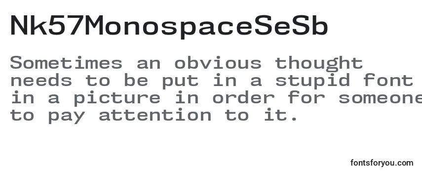 Nk57MonospaceSeSb -fontin tarkastelu