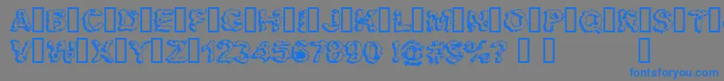Fonte APOCALYP – fontes azuis em um fundo cinza