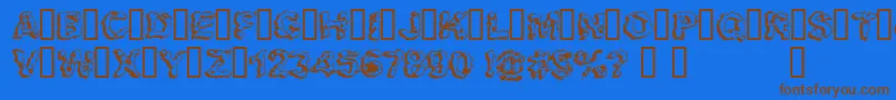 APOCALYP-fontti – ruskeat fontit sinisellä taustalla