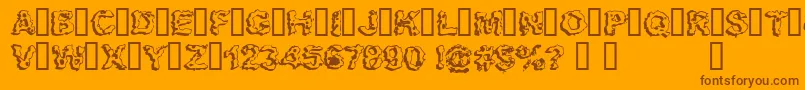 Więcej informacji o czcionce APOCALYP Czcionka APOCALYP – brązowe czcionki na pomarańczowym tle
