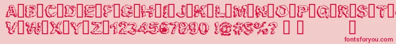 APOCALYP-Schriftart – Rote Schriften auf rosa Hintergrund