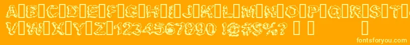 Шрифт APOCALYP – жёлтые шрифты на оранжевом фоне