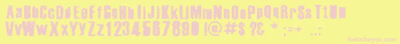 Apocalypse Font – Pink Fonts on Yellow Background