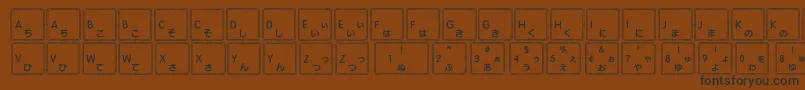Fonte Apple Japanese Keyboard – fontes pretas em um fundo marrom