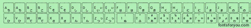 Czcionka Apple Japanese Keyboard – czarne czcionki na zielonym tle