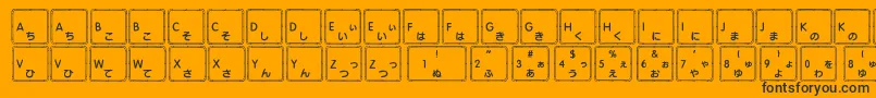 Apple Japanese Keyboard Font – Black Fonts on Orange Background