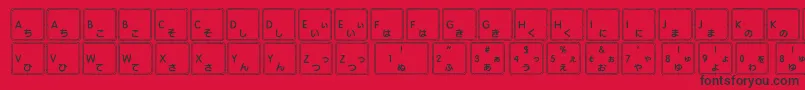 Czcionka Apple Japanese Keyboard – czarne czcionki na czerwonym tle