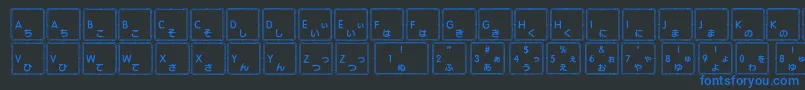 Apple Japanese Keyboard Font – Blue Fonts on Black Background