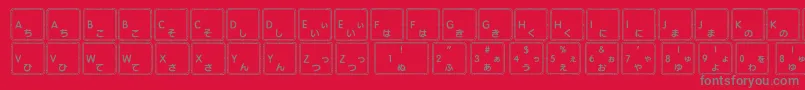 Apple Japanese Keyboard-Schriftart – Graue Schriften auf rotem Hintergrund