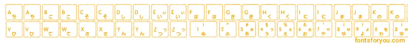 Czcionka Apple Japanese Keyboard – pomarańczowe czcionki