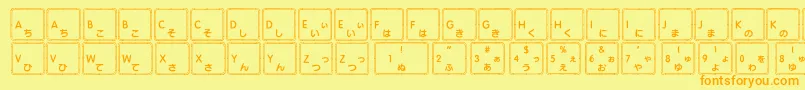 Apple Japanese Keyboard Font – Orange Fonts on Yellow Background