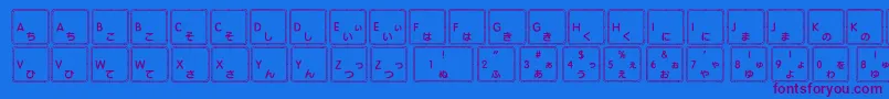 Fonte Apple Japanese Keyboard – fontes roxas em um fundo azul